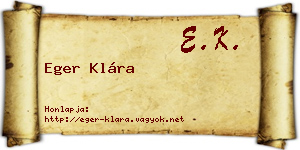 Eger Klára névjegykártya